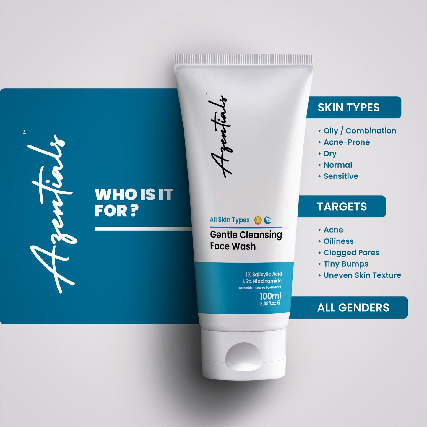 1% Salicylic Acid & 1.5% Niacinamide Gentle Cleansing Facewash | 100ml (Pack of 2)