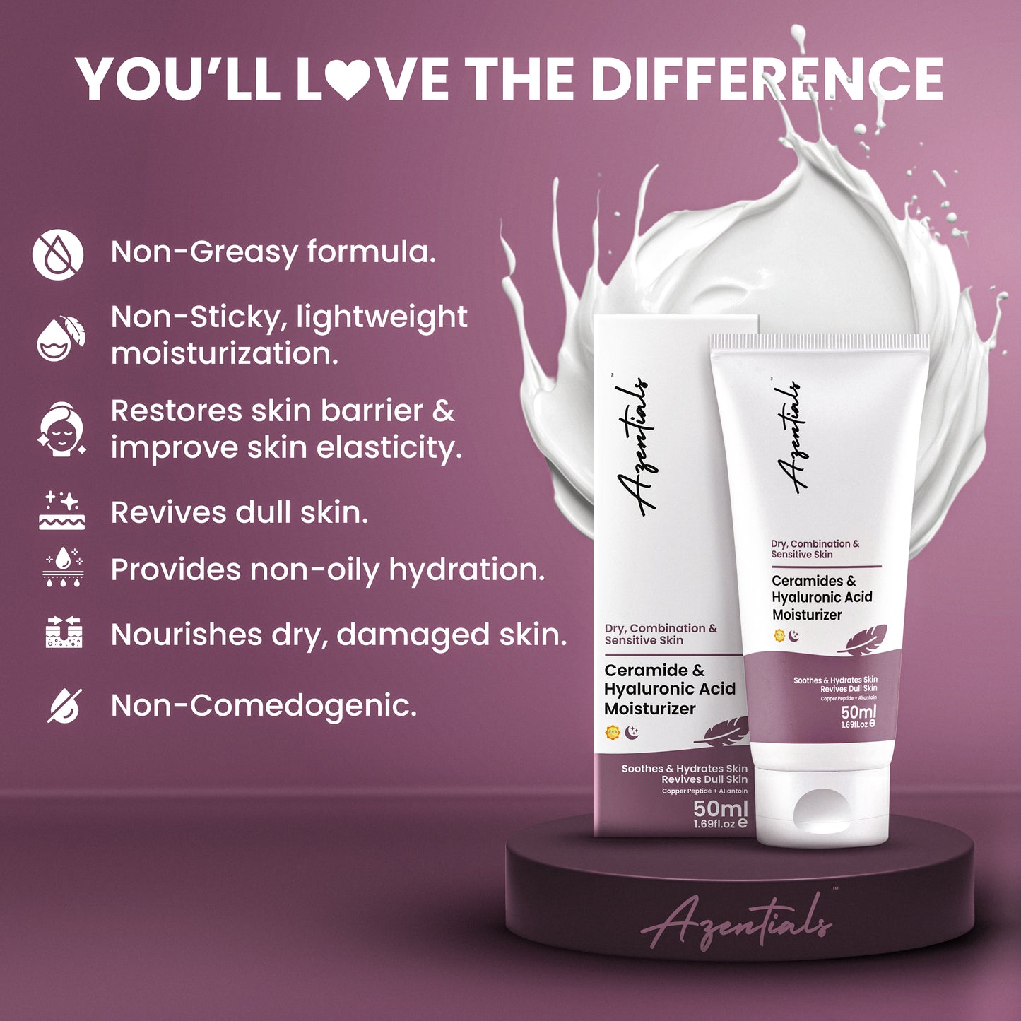 Ceramide & Hyaluronic Acid Moisturizer | 50ml (Pack of 2)