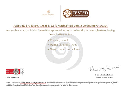 1% Salicylic Acid & 1.5% Niacinamide Gentle Cleansing Facewash | 100ml (Pack of 2)